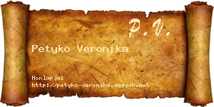 Petyko Veronika névjegykártya